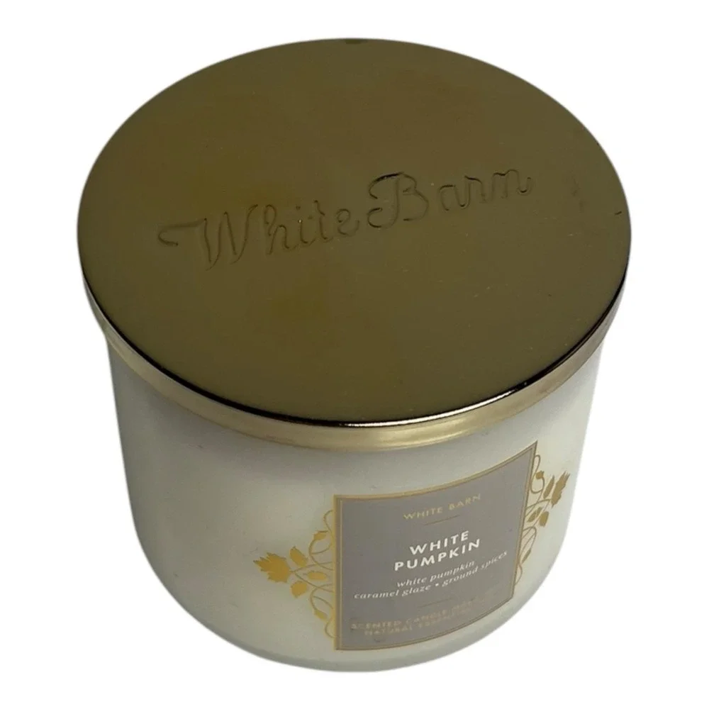 White Barn Bath & Body Works White Pumpkin 3 Wick Scented Candle 14.5 oz